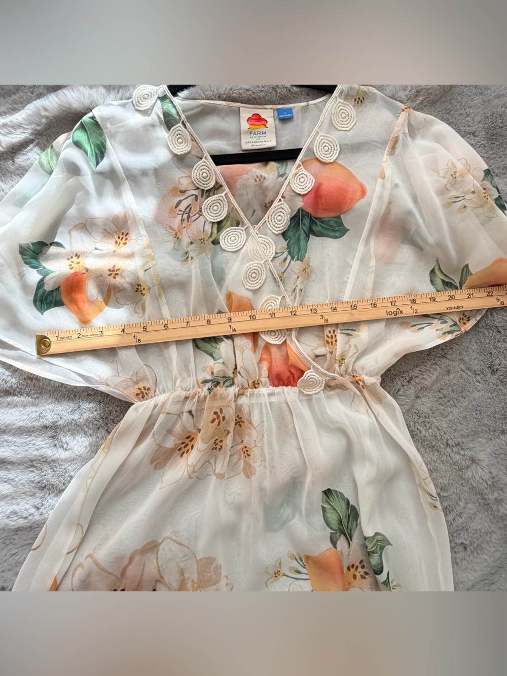 FARM Rio for Anthropologie Eloisa Floral Citrus Midi Dress - Small - no slip - Picture 10 of 12